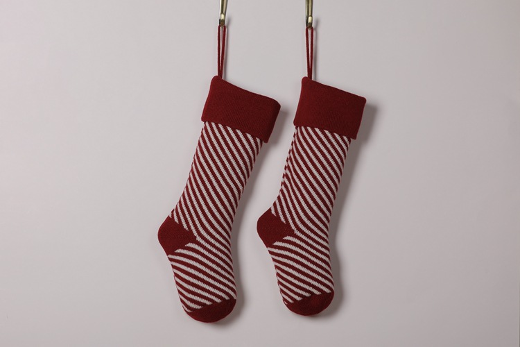 Striped Christmas Stockings Holiday Decorative Hanging Diagonal Stockings